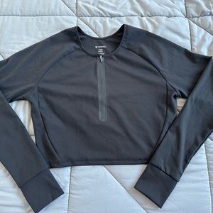 Buffbunny Quarter Zip Crop Top Long Sleeve